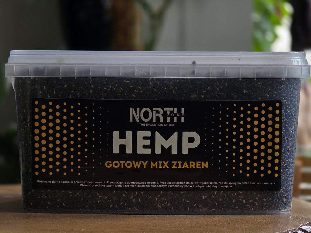 HEMP 5 L – Gotowy Mix Ziaren Konopnych | Zanęta i Przynęta na Karpia i Amura